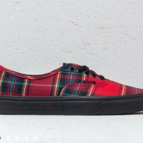 Vans Plaid Tartan Tie Up Skateboard Shoes - Picture 11 of 13